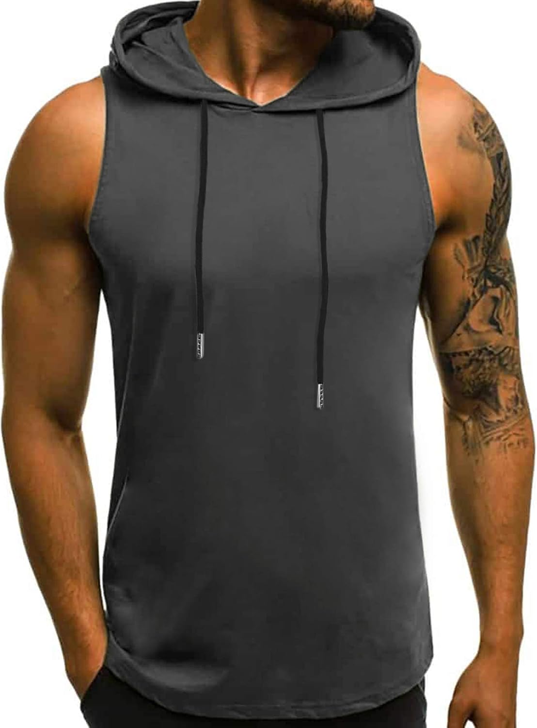 Babioboa Men's Workout Hooded Tank Tops 