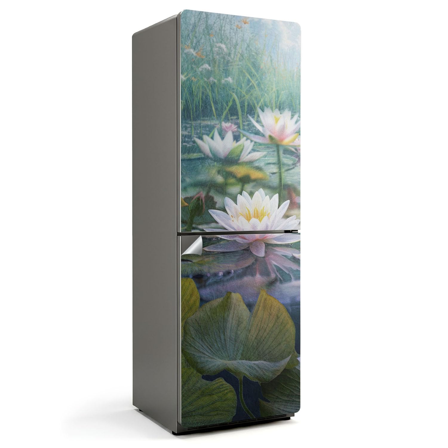 Pegatinas para frigorífico de 60x180 cm con diseño de lirios para decorar tu cocina con elegancia