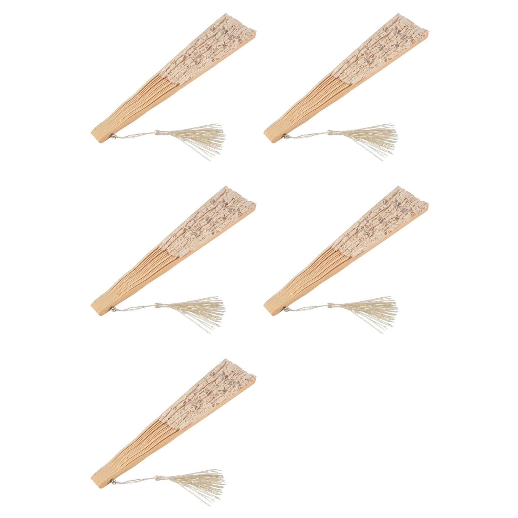 L'Eventail a Main Pliable en Dentelle, le cadeau d'invité parfait pour votre mariage beige