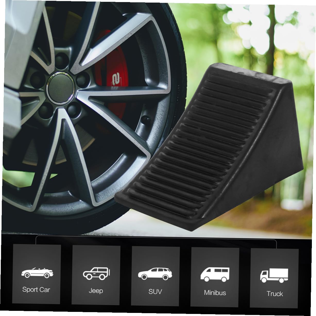 INOOMP Anhänger Unterlegkeile 2 Stück Gummi rutschfeste Wohnwagen Radstabilisatoren Für LKW Motorrad Wohnmobile Parkhilfe