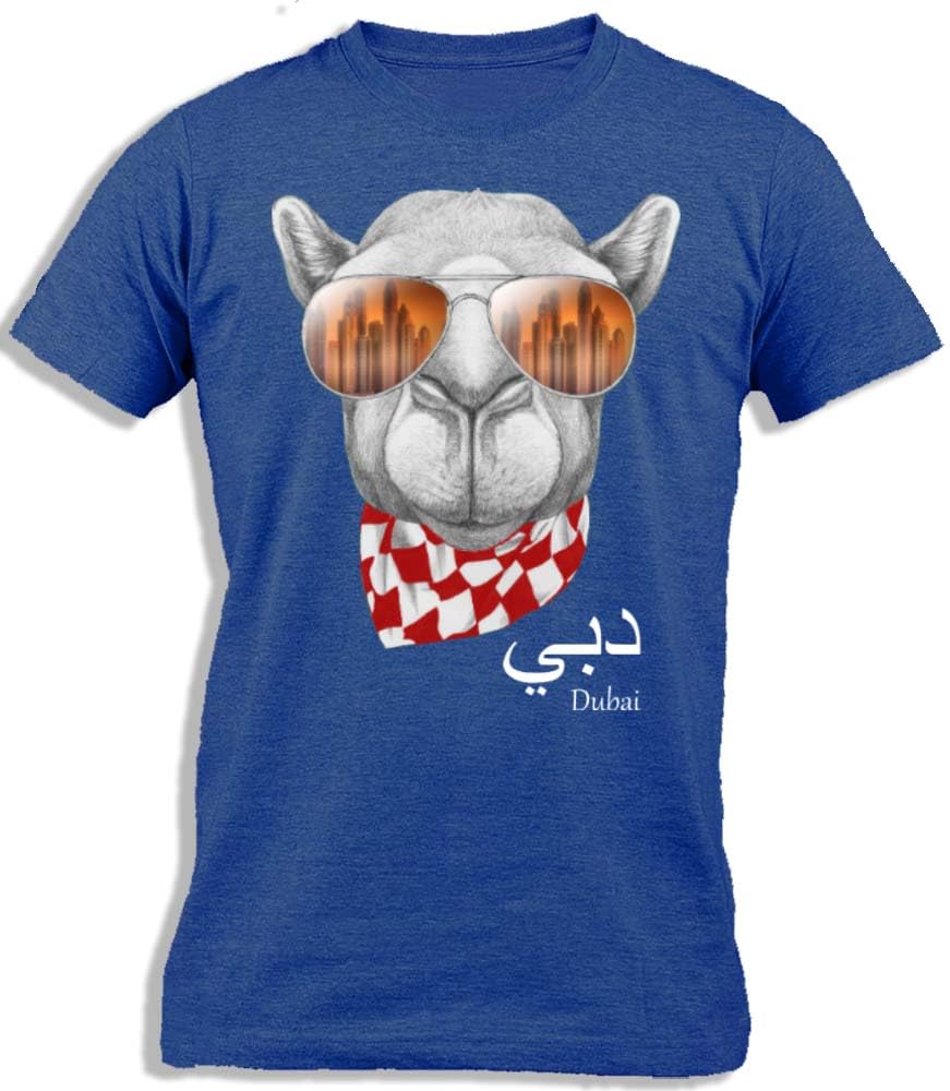 Ay Cabron™ Camel With Sunglasses | Memories Of Dubai | Souvenir Tourist City Attraction Gift Cotton T-Shirt For Men