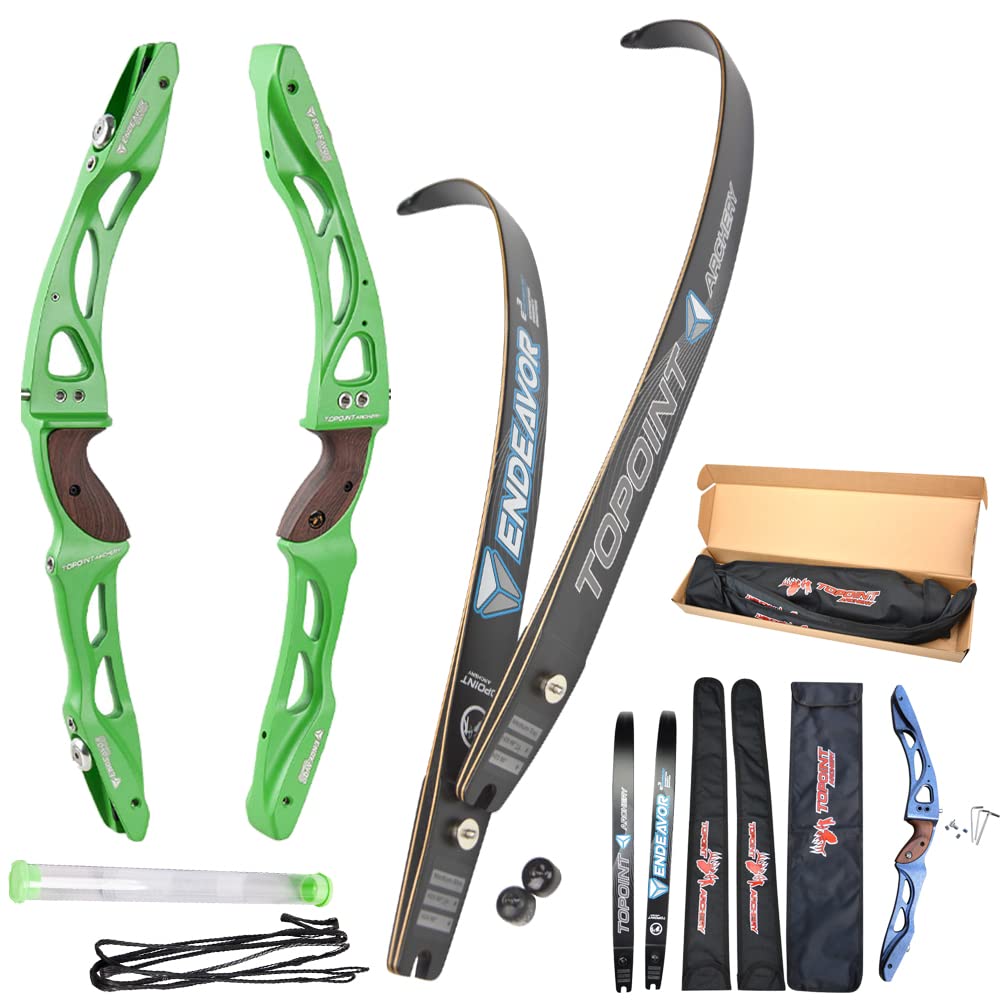 wolfman 18-44 Lbs Recurve Bow Set Adult ILF Bow Riser CNC Machined Aluminum Alloy Archery Competition Bow Arrow Set Huntingbow Right Handed for Training Shooting Compete
