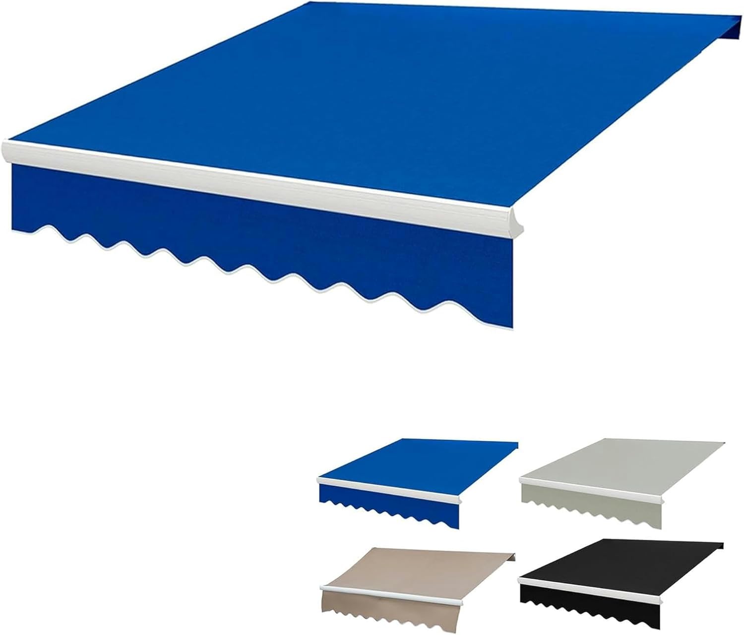 AMNOOL Patio Awning Fabric Replacement Polyester Canopy Cover top Waterproof Cloth Retractable Sun Shade Valance Outdoor Canvas shelter (Without Frame)