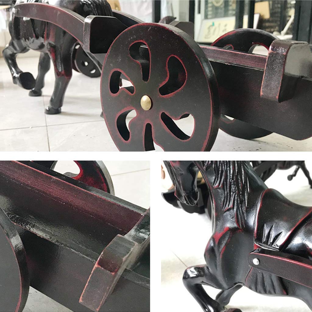 Botte di Vino in Legno Botti per la vinificazione Botti da 5 Litri a Forma di Carrello trainato da Cavalli Unico Botte di Vino in Rovere Fusto Kit Contenitore Ornamento Vino Rosso
