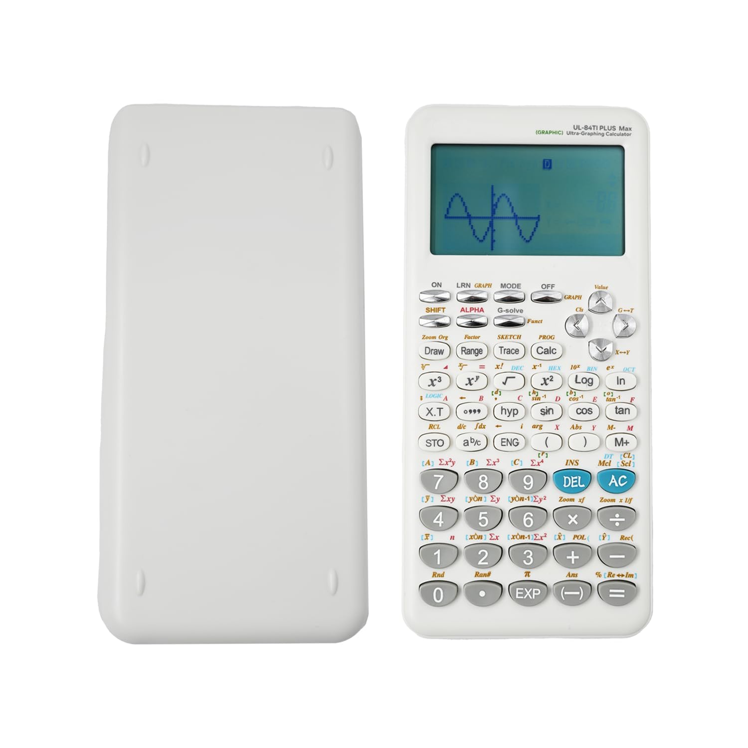 Calculadora Gráfica Científica con 360 Funciones - para Gráficos, Estadística, Álgebra y Cálculo, Pantalla 10+2 Dígitos, Ideal para Estudiantes y Oficina (Color Blanco)