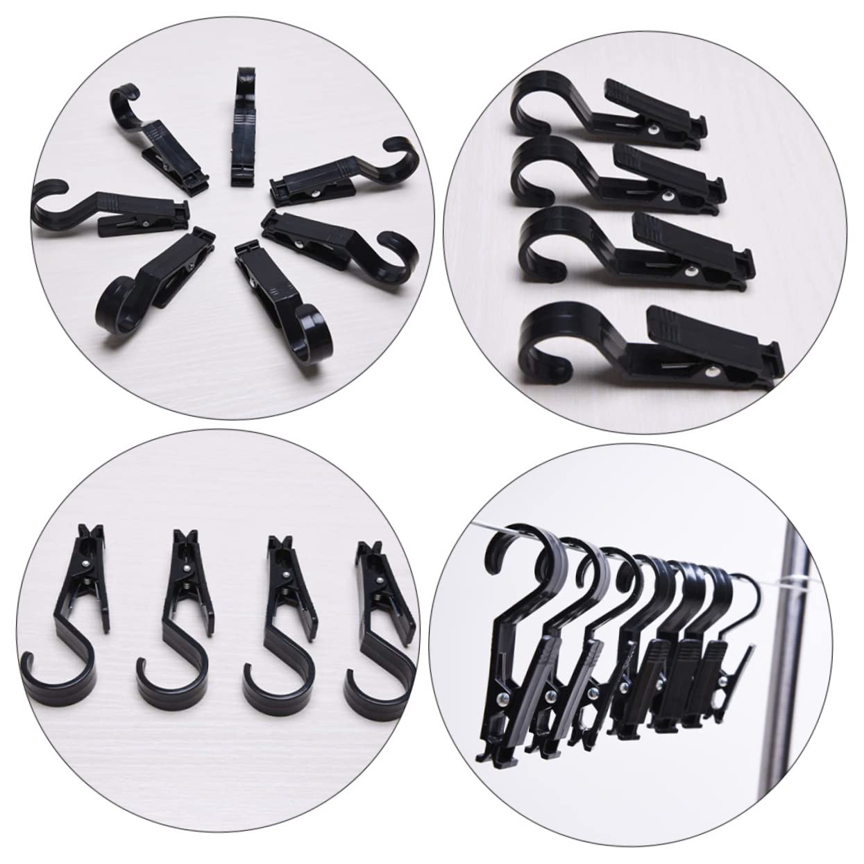BESPORTBLE 8Pcs Strong Clip Hook for Camping Tent Lighting Durable and Resistant Tent Light Clips for Outdoor Use Convenient Hanger Black