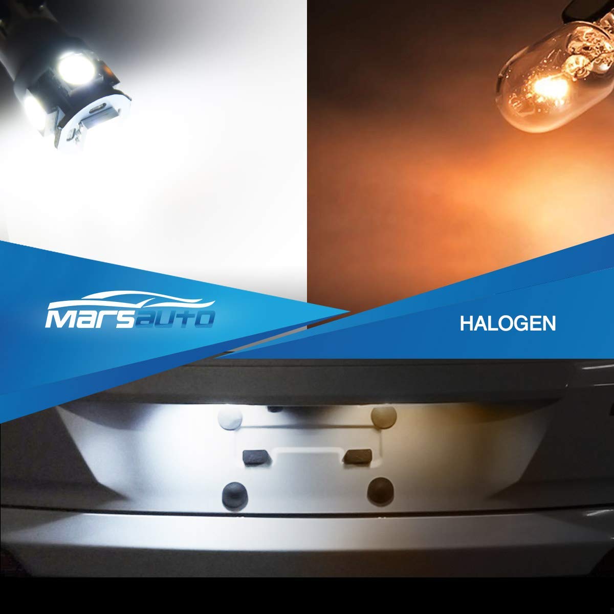 Marsauto 194 LED Bulb 6000K White 168 T10 2825 W5W 5SMD Replacement Bulbs for Car Dome Map Door Courtesy Side Marker Reading Glove Box License Plate Lights (Pack of 10)