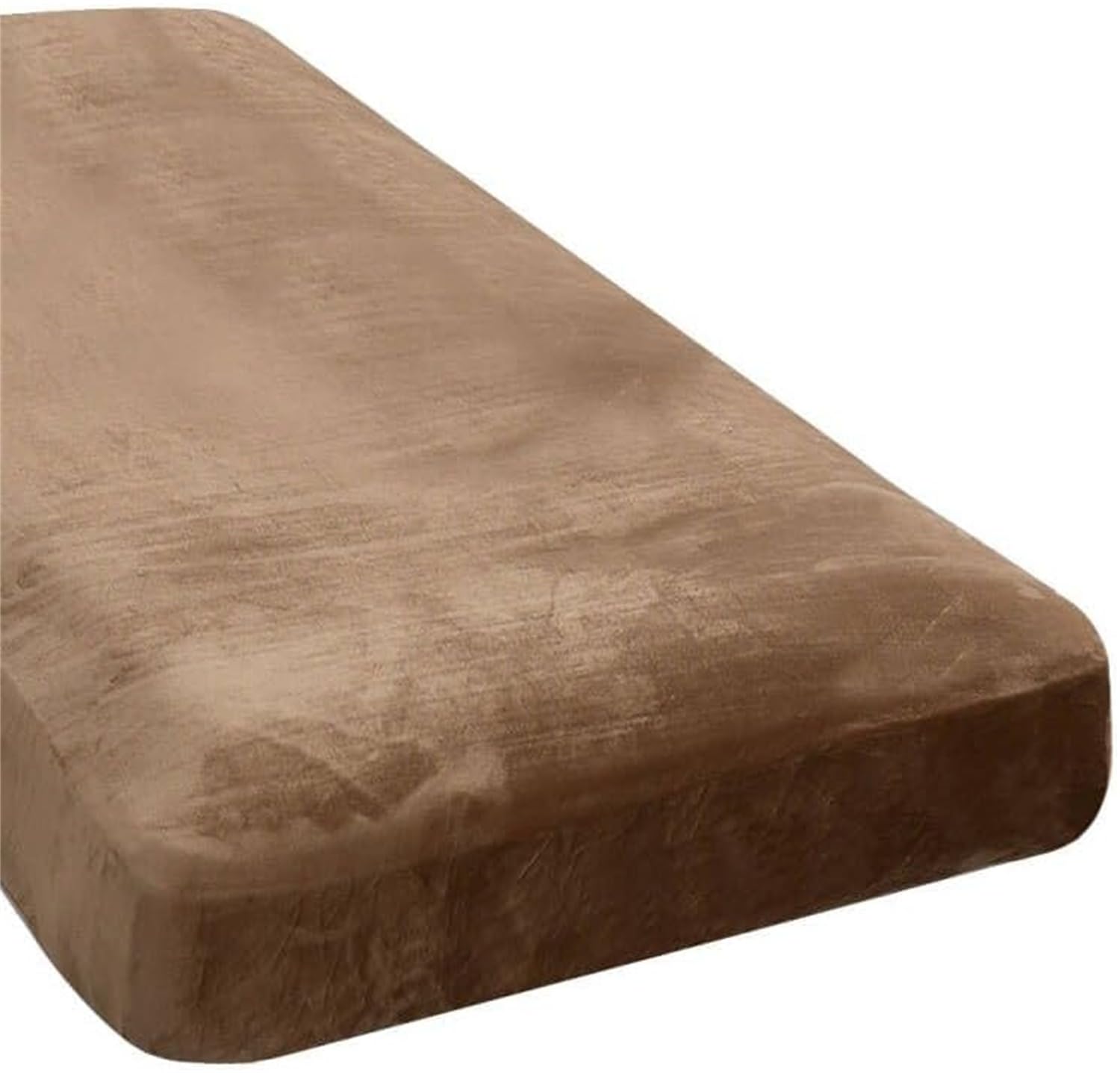LINGKY Sofa Seat Cushion Cover, Sofa Cushion Slipcovers Stretch Velvet, Universal Non-Slip Couch Cushion Covers Replacement for Individual Furniture Protector (Camel,Chaise Cover)
