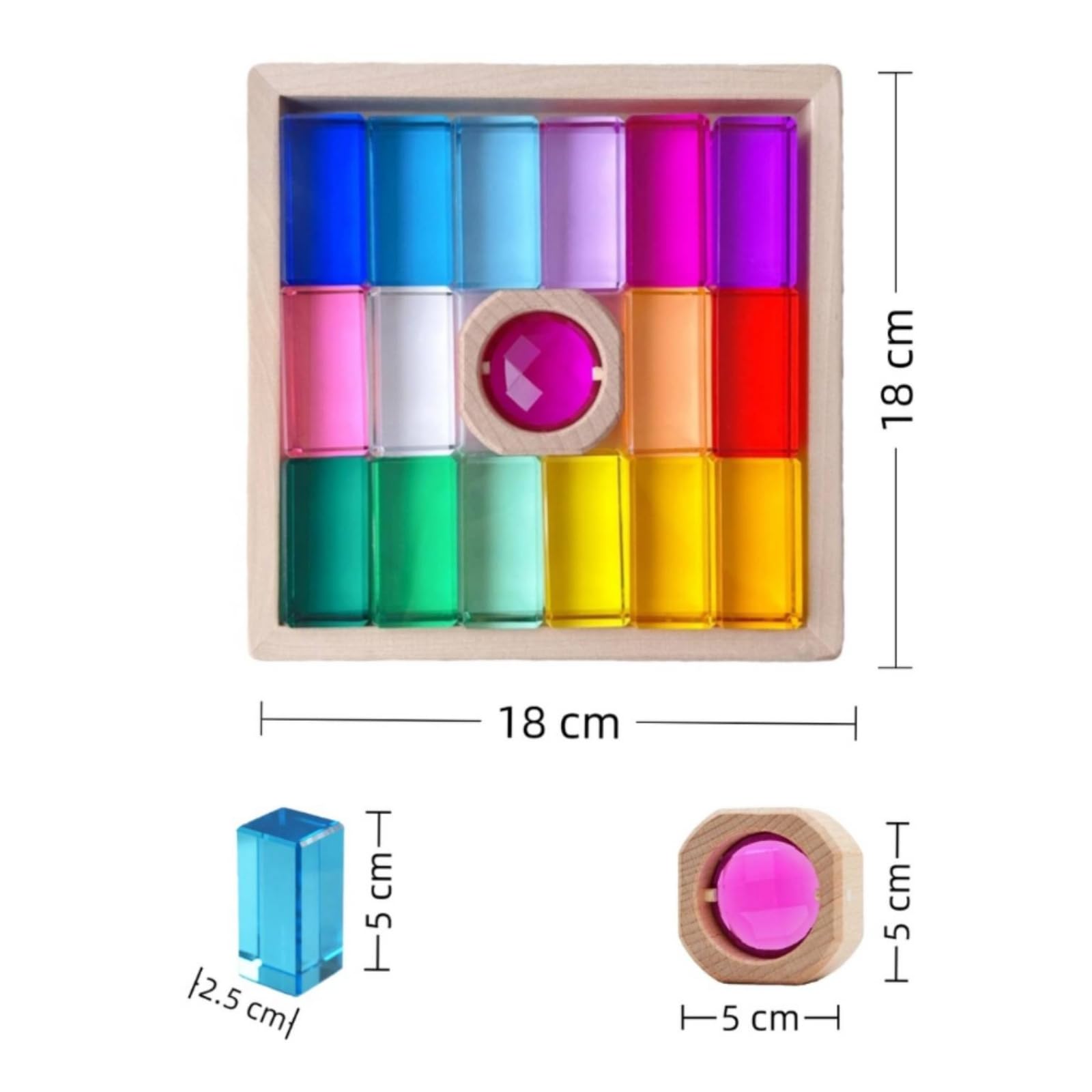 predolo Blocchi da Costruzione per Bambini Set di Costruzione per Apprendimento Giocattolo Impilabile con in Legno in Acrilico Scoperta di Colore Forma Equilibrio Adatto a Casa Scuola Regalo