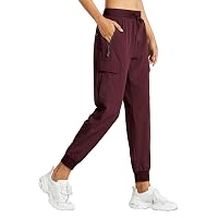 Libin Pantaloni Trekking Donna Cargo Jogger Estivi 29" Vino Rosso L