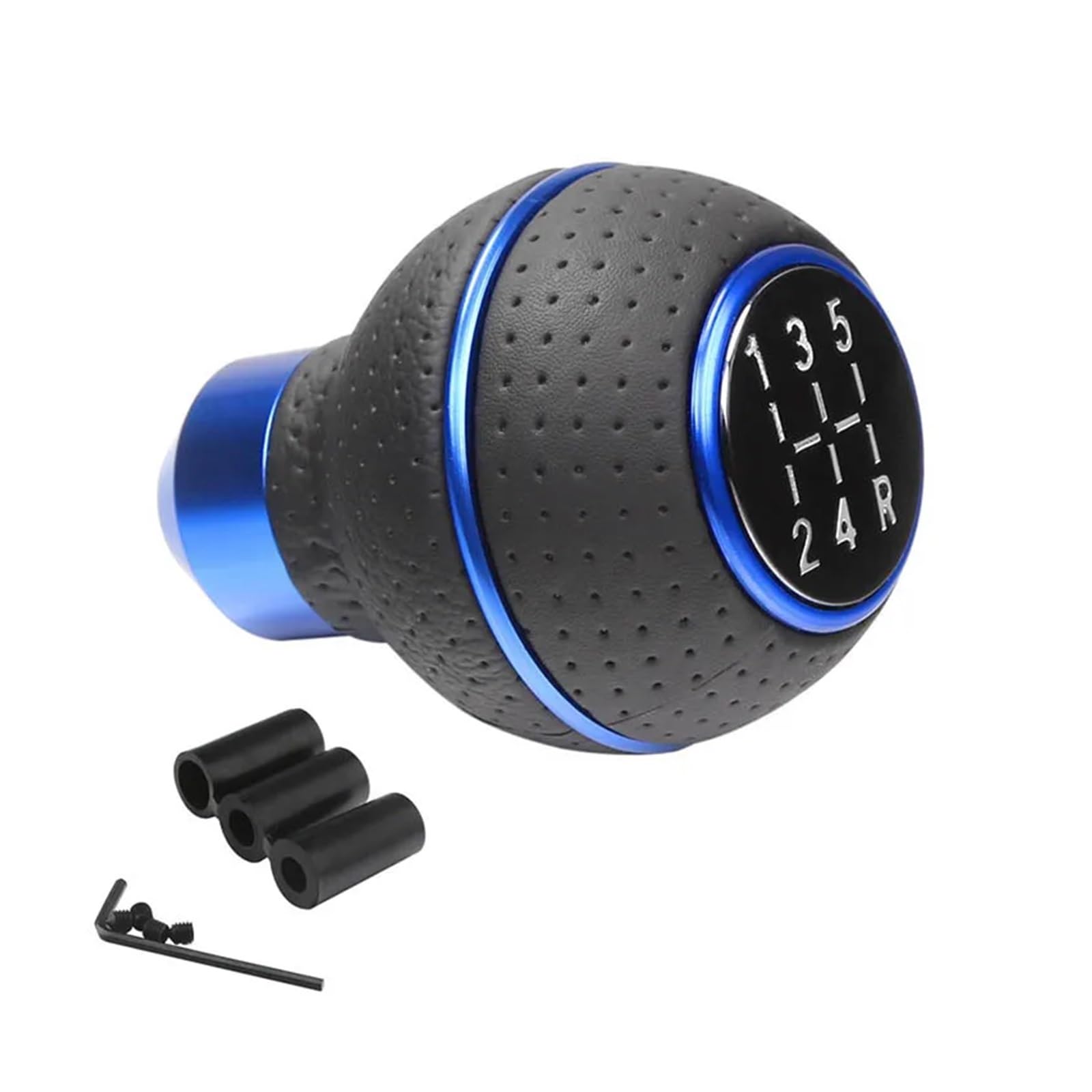 Ldgsuph Blue Ring 5 Speed Gear Shift Knob Leather Gear Shift Knob Gear Shift Knob Most Manual Car Truck Suv Vehicles (Blue Ring)