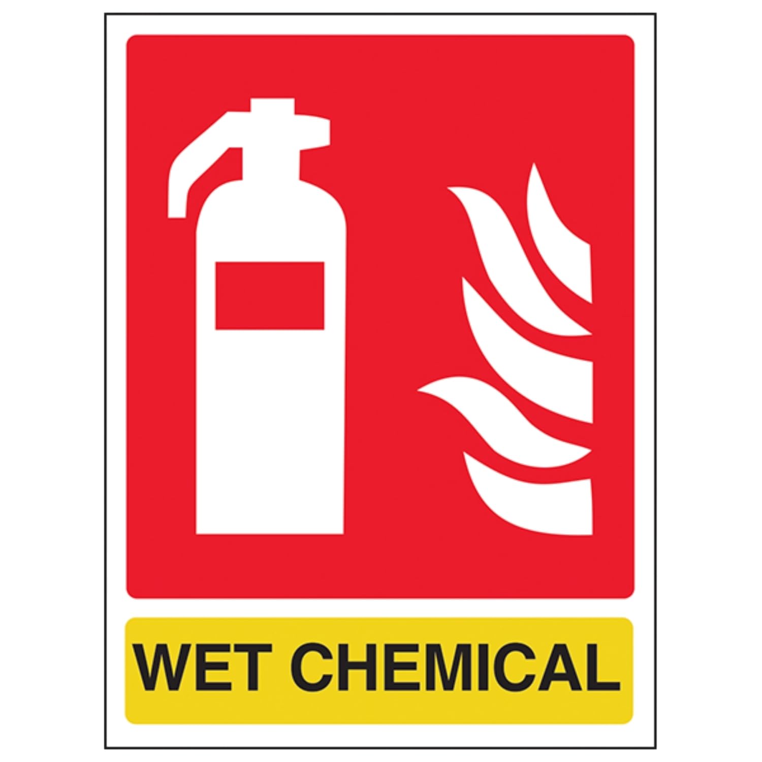 V Safety Wet Chemical Id Fire Extinguisher Sign - 150mm x 200mm - Self Adhesive Vinyl