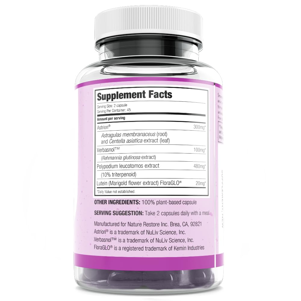 SmarterSkin. Polypodium Leucotomos & Verbascoside Skin Defense Supplement. Advanced Internal Cellular Antioxidant for Sun-Exposed Skin. Anti-Photoaging & Collagen Support, Vegan Capsules — Amazon image 3