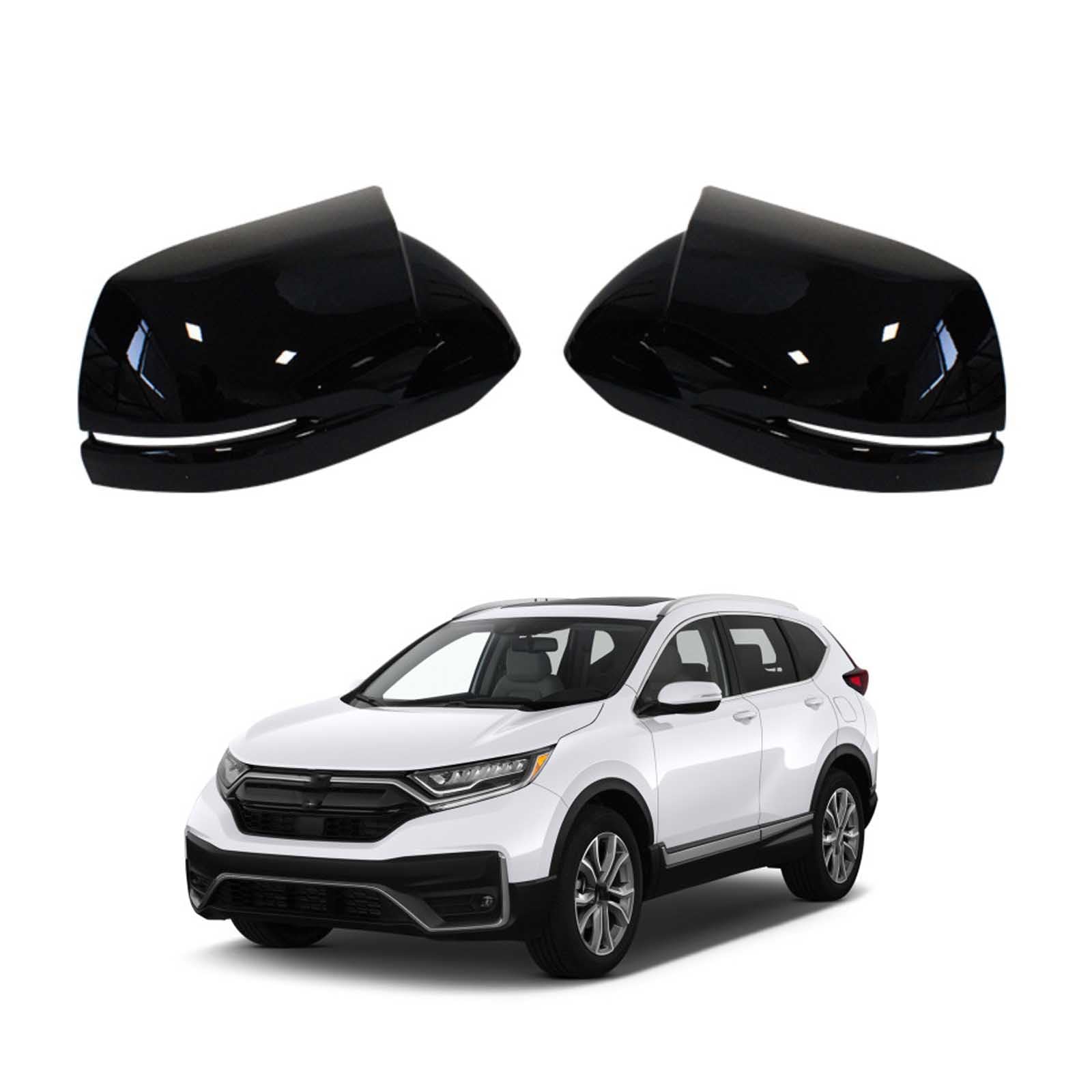 PAPEP Door Mirror Cover Caps for CRV 2012-2021, Left Right Side Wing Rearview Mirror Cover Lid 2 Pieces Exterior Styling Accessory,Glossy black