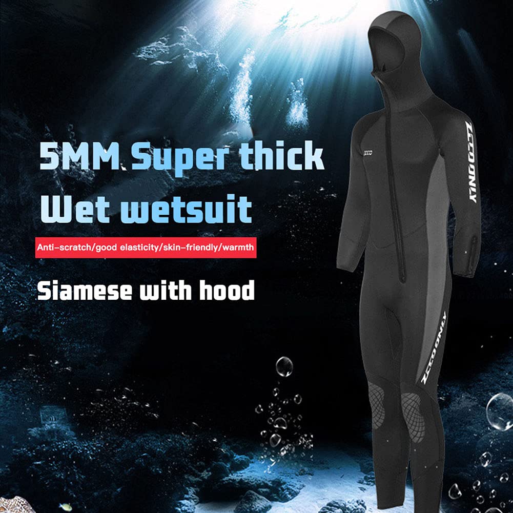 5Mm Muta in Neoprene per Uomo Donne, Frontale con Zip Full Corpo Tuta Tuta da Immersione A Prova di Freddo Spessa Calda Costume da Bagno Un Pezzo Unico