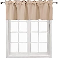 Vista 26 de DWCN Cenefa opaca para cocina, con bolsillo para barra, cortinas para ventana, sala de estar/sótano, 52 x 18 pulgadas de largo, 1 panel, azul oscuro