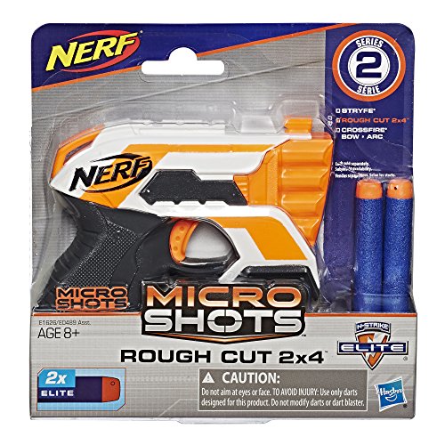 Image of Nerf Micro Shots N-Strike Elite Rough Cut 2x4 with 100 Extra Elite Darts Pack, Ages 8 and Up