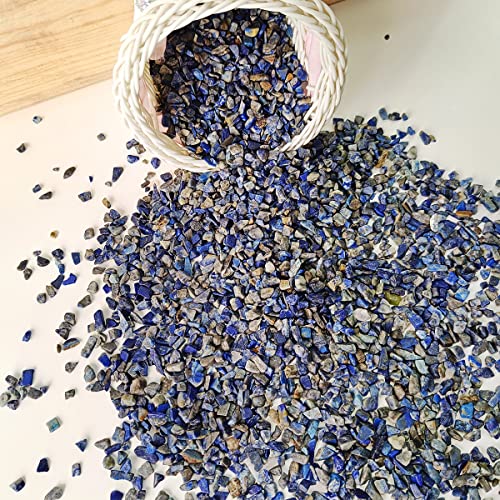 Image of Healing Crystal Chips for Vastu Natural Lapis Lazuli Chips Stone 50 Gm Lapis Lazuli Crystal Stone Chips Dust Raw Rough Stone for Reiki Healing Meditation