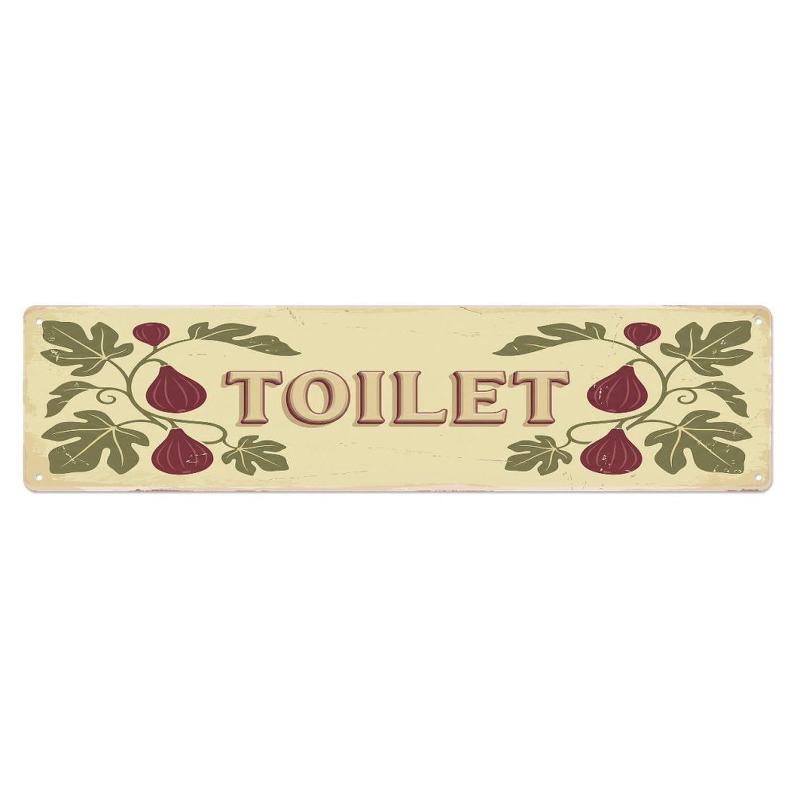 Cmhok Vintage Style Toilet Signage Fig Vintage Metal Tin Sign Wall Decor For Cafe, Club, Garden Metal Poster 4X16inch