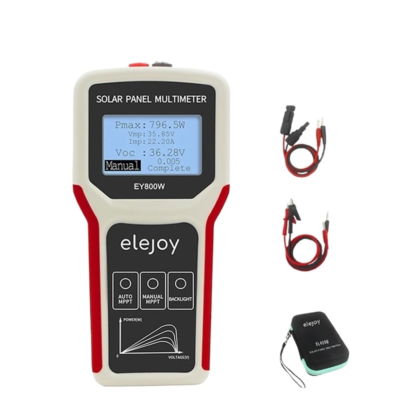 Tester światłowodowy, EY1800W/EY1600W/EY800W/EL400B Tester Paneli Słonecznych Panel Fotowoltomierz Auto/Manualny Miernik MPPT Woltomierz(800W)