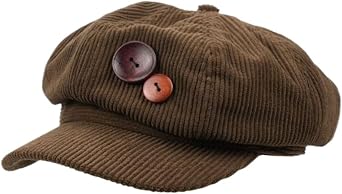 Womens Button Baker Boy Hats Y2k Vintage Corduroy Newsboy Hat Whimsy Twee Shoujo 2000s Fall Fashion