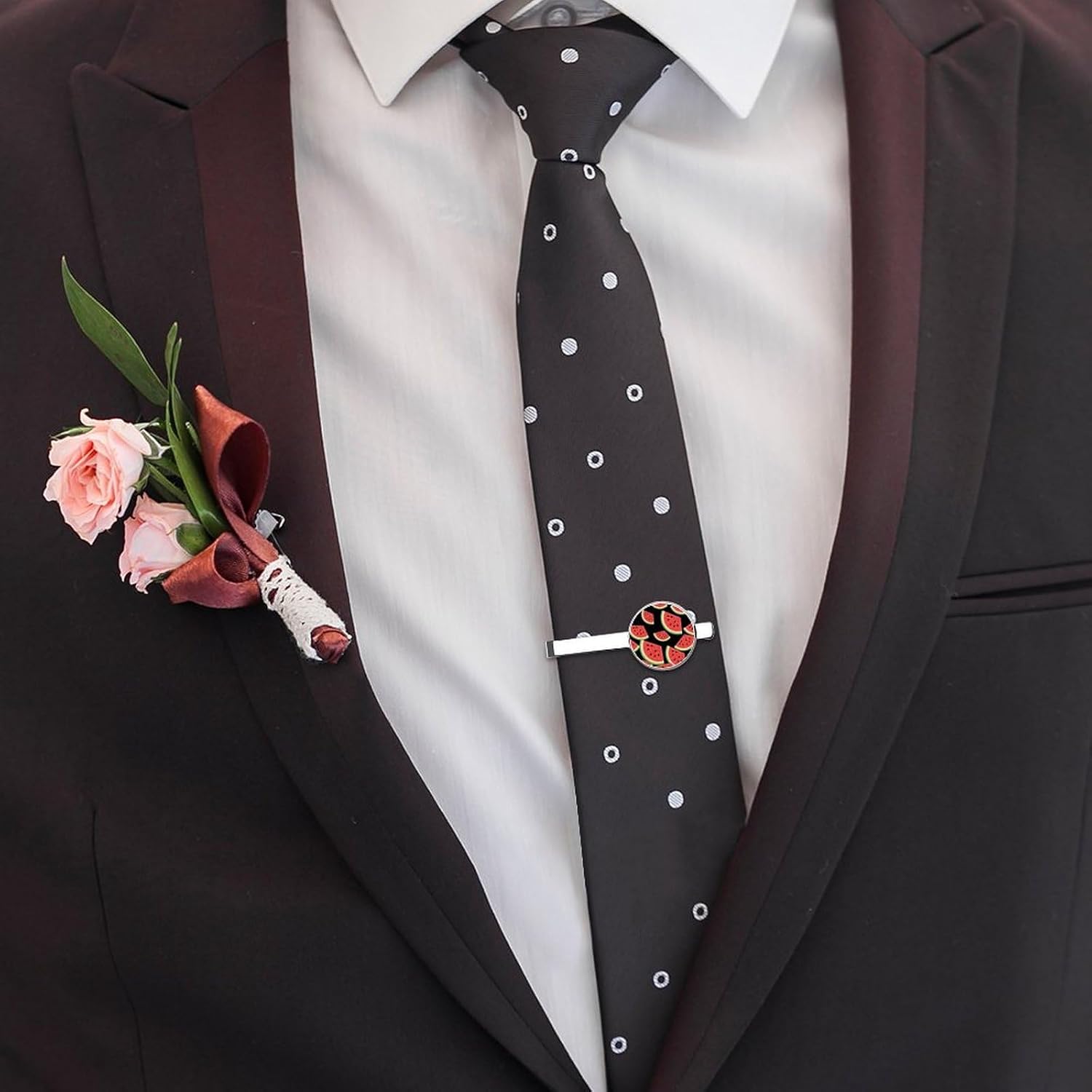 Fruit Watermelon Tie Clip Fashion Jewelry Necktie Pin for Wedding Busiess Office Accessories