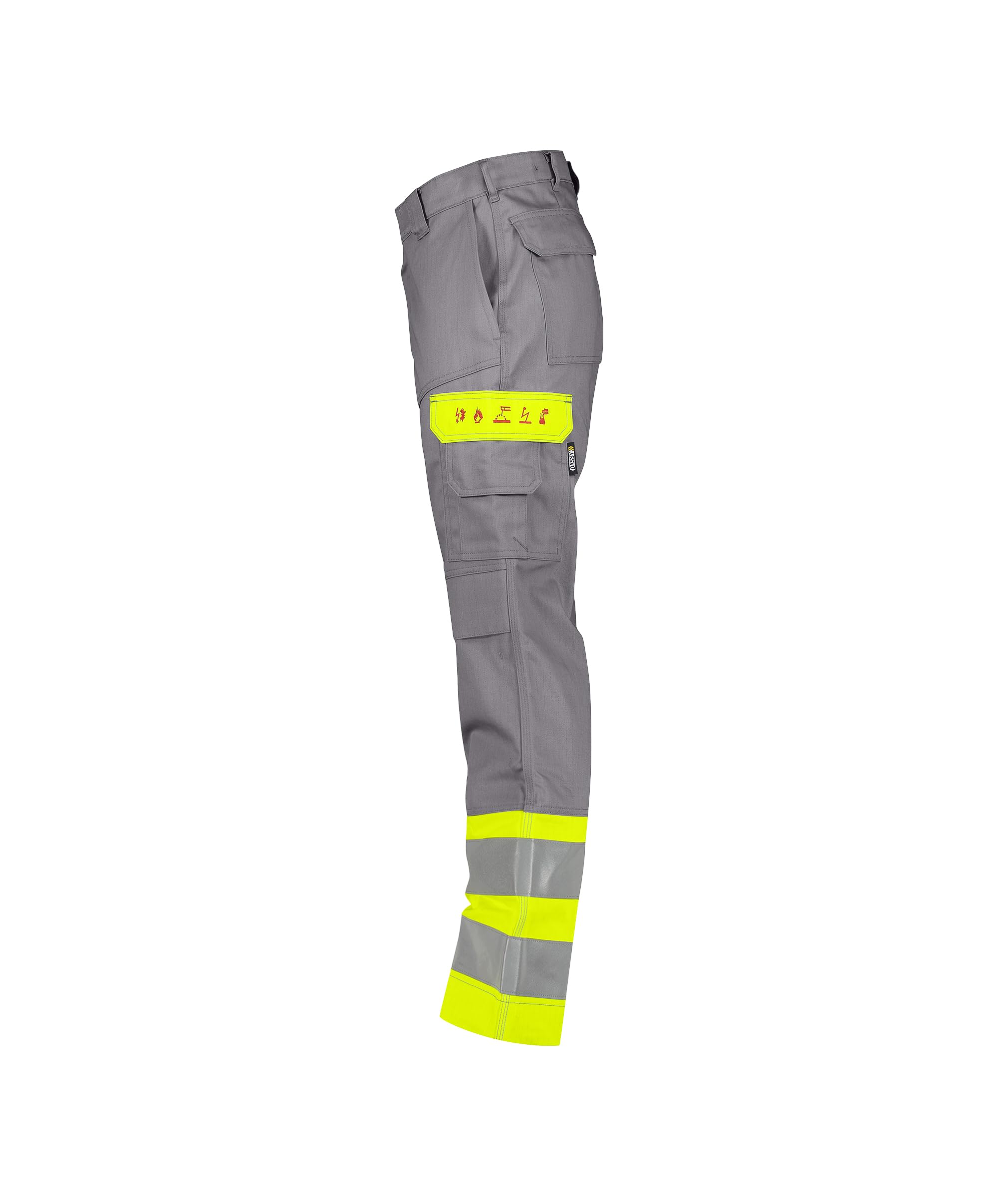 DASSY® Lenox Multinorm Warnschutzhose mit Kniepolstertaschen - Größe 58 - GRAPHITGRAU/NEONGELB