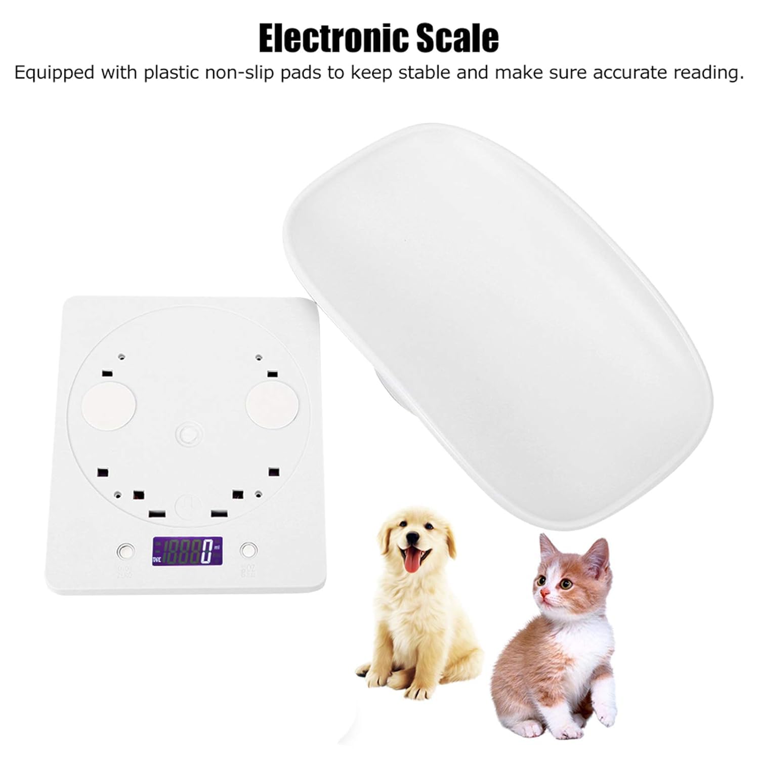 Bilancia Digitale di Alta Precisione per Animali Domestici 10 kg/1 G, Bilancia Portatile A LED per Cani, Gatti E Cuccioli, Bilancia da Cucina Ideale per Pesare con Precisione Cibo E Animali.