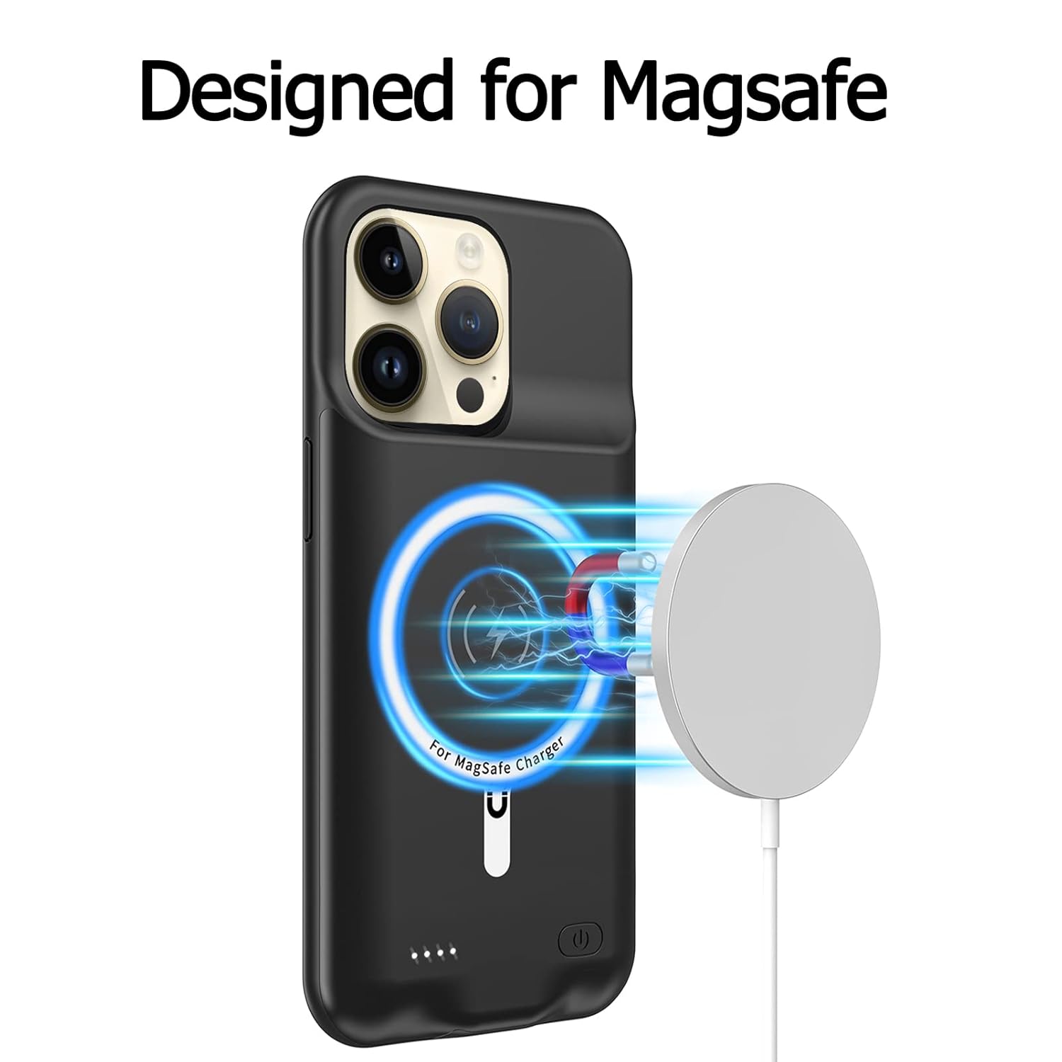 Battery Case for iPhone 14 Pro Max,10800mAh Portable Protective Charging Case with Wireless Charging Compatible for iPhone 14 Pro Max (6.7 inch) Extended Battery Pack Charger Case with Carplay (Black)