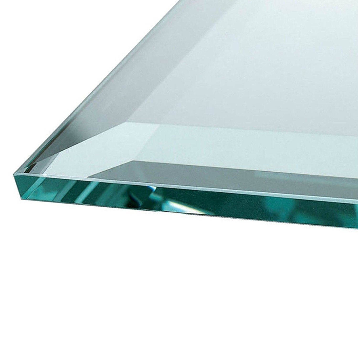 Euro Tische Glasplatte für Kaminofen und Tischplatte in 90x60cm Facettenschliff, Schutzplatte mit 6mm ESG Sicherheitsglas, Funkenschutzplatte, Glasboden für Kamin (Klarglas)