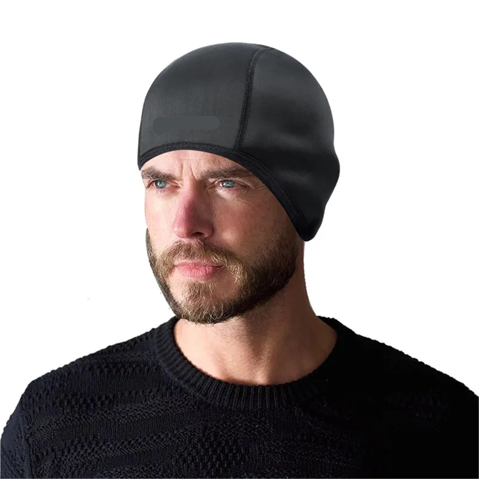 Casquette de Cyclisme d'hiver Coupe-Vent Thermique, Doublure Casque Ski, Chapeau Moto for Hommes et Femmes, Bandana pour Vélo(Black)