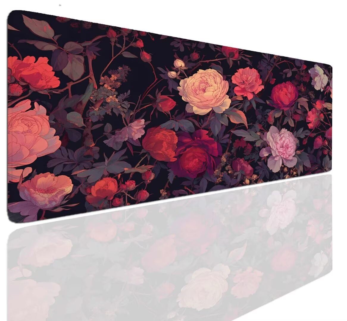 Alfombrilla Ratón Negro Art, Mousepad Alfombrilla Raton Gaming XXL 1600x800x4mm Mouse Desk Mat Gamer para Gaming, Tapete Escritorio Mujer Almohadilla Raton, Mouse Pad Base de Goma Antideslizante S-88