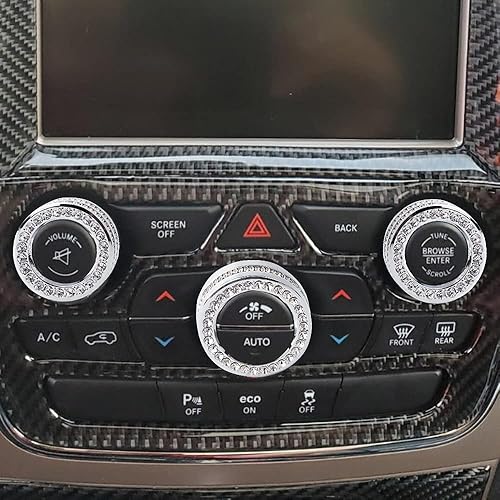 Miniatura 7 de PIFOOG Accesorios para Jeep Grand Cherokee y accesorios Cherokee 2014-2021, fundas de perilla de CA de automóvil con cristales brillantes para Jeep,