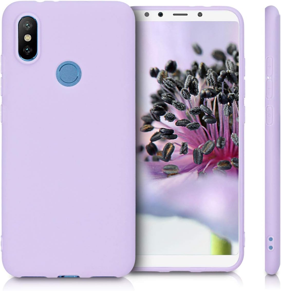 kwmobile Case Compatible with Xiaomi Mi 6X / Mi A2 Case - Soft Slim Protective TPU Silicone Cover - Lavender