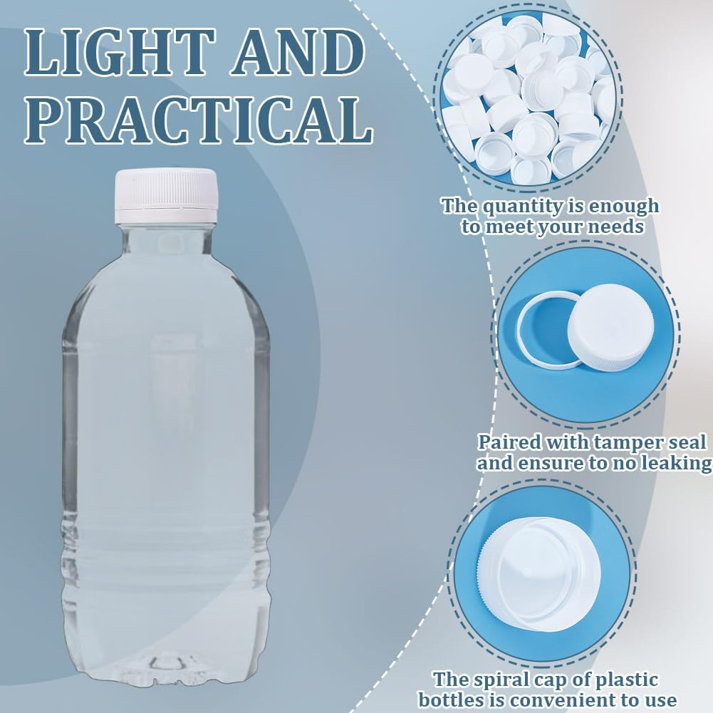 OLYCRAFT 50Pcs Plastic Bottle Caps White Screw-On Cap 28.5mm Inner Diameter Bottle Jug Storage Lids Plastic Tamper Seal Lids Replacement Caps Twist Cap for Juice Bottles Dispenser Lid