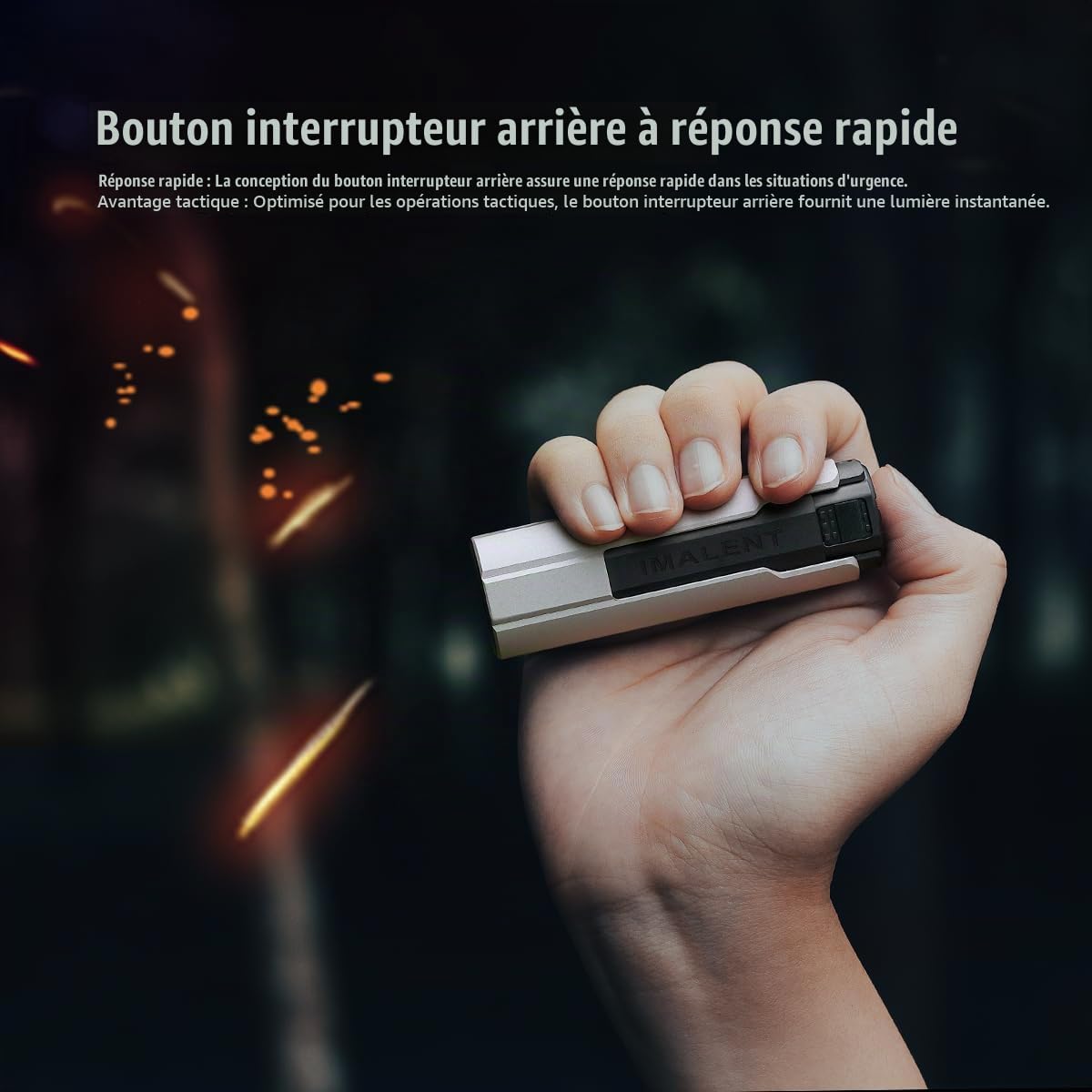 IMALENT LD35 Mini Lampe Torche LED 1200 Lumens, Petite Lampe de Poche EDC avec Portée 328m, OLED, Rechargeable Type-C, Compacte, Micro-ARC, pour Randonnée, Réparations, Promenade de Chien