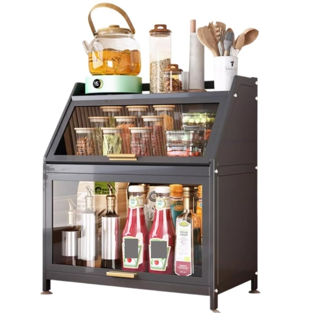 HADECOLL Spice Rack Metal 3-Tiers Spice Rack Jar Storage Countertop Kitchen Organizer Shelf Kitchen Organiser