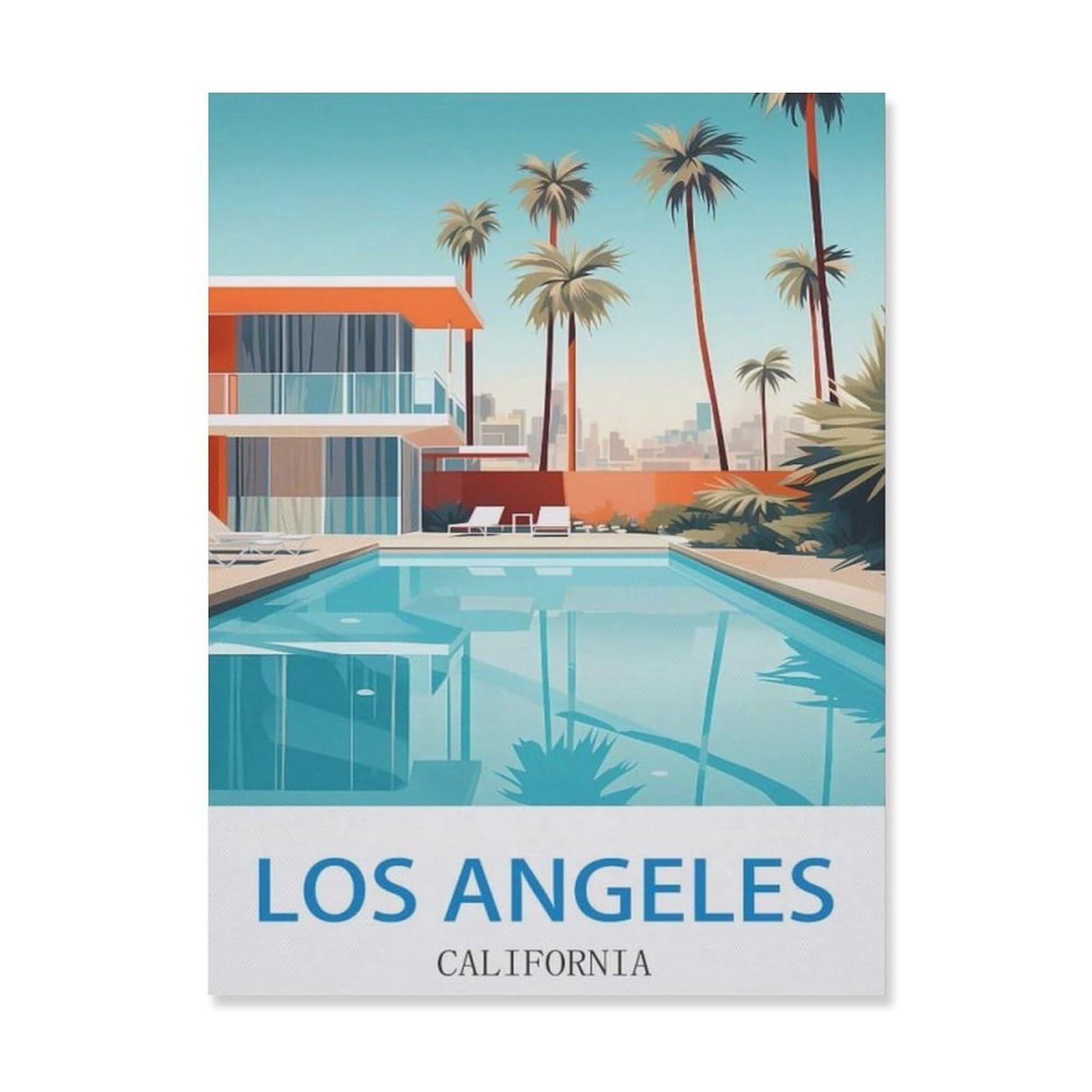 Los Angeles California，Tin Sign Vintage Retro Man Cave Bar Pub Shed Novelty Gift Aluminium Metal Tin Wall Décor Sign(30x40cm）12x16 inch-EF80