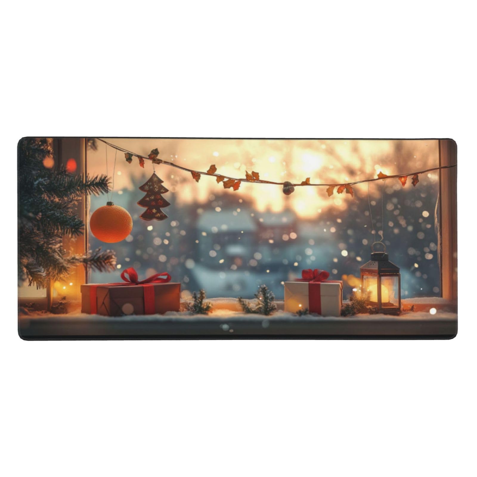 Świąteczna podkładka pod mysz do gier XXL podkładka pod mysz 1000 x 500 x 3 mm prezent podkładka pod biurko pod rękę z gumową podstawą, podkładka pod mysz antypoślizgowa szyta krawędź dla pracowników