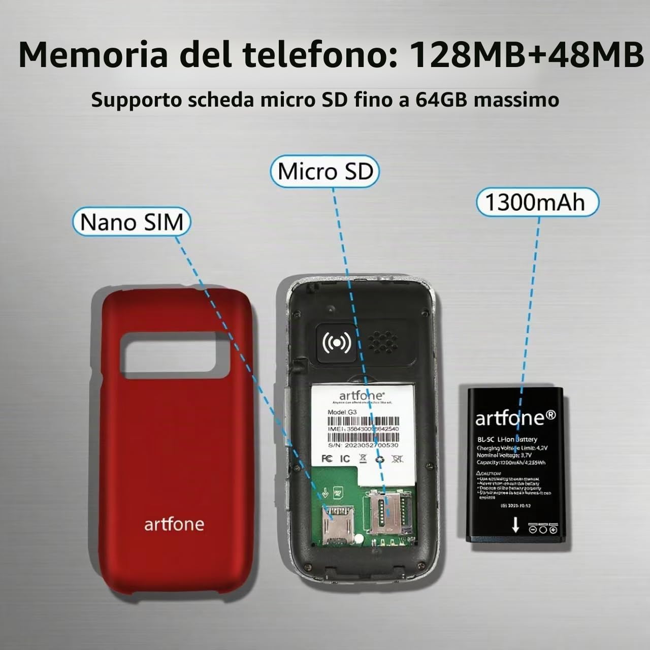 artfone G6 Rosso - 4G Telefono Cellulare per Anziani丨Flip Telefoni Cellulari con Tasti Grandi丨2.4+1.77" Doppia Display丨Funzione SOS丨Volume Alto丨Batteria da 1300 mAh丨Chiamata Rapida丨Base di Ricarica