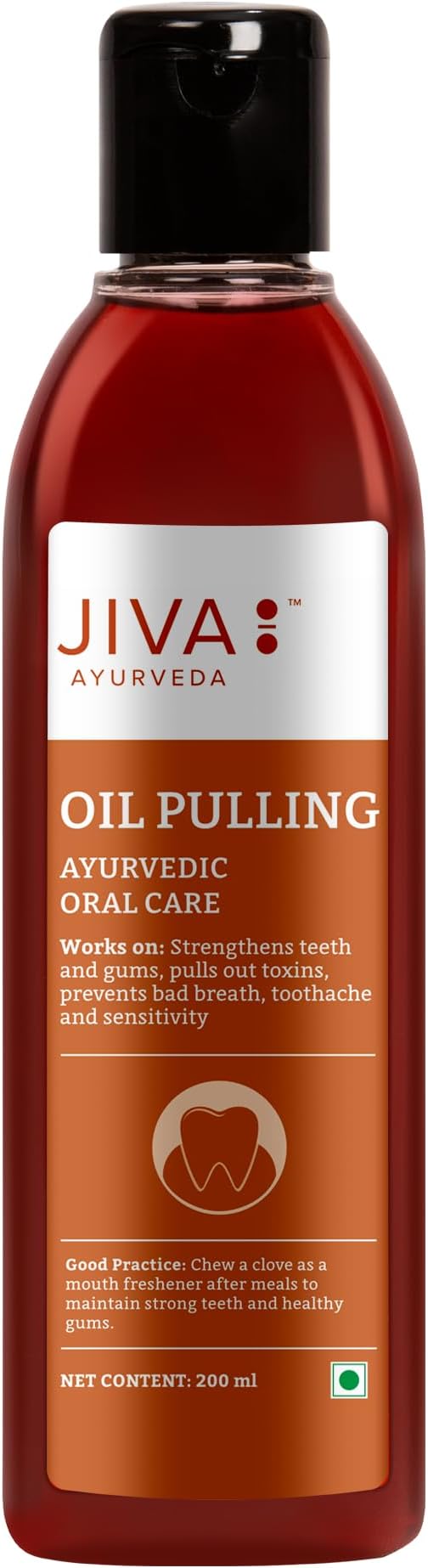 Jiva Oil Pulling 200ml | Ayurvedic Oil For Oil Pulling Deep Cleanses Mouth, Removes Toxins | Prevent Bad Breath, Alleviates Toothache & Sensitivity (Pack Of 1)