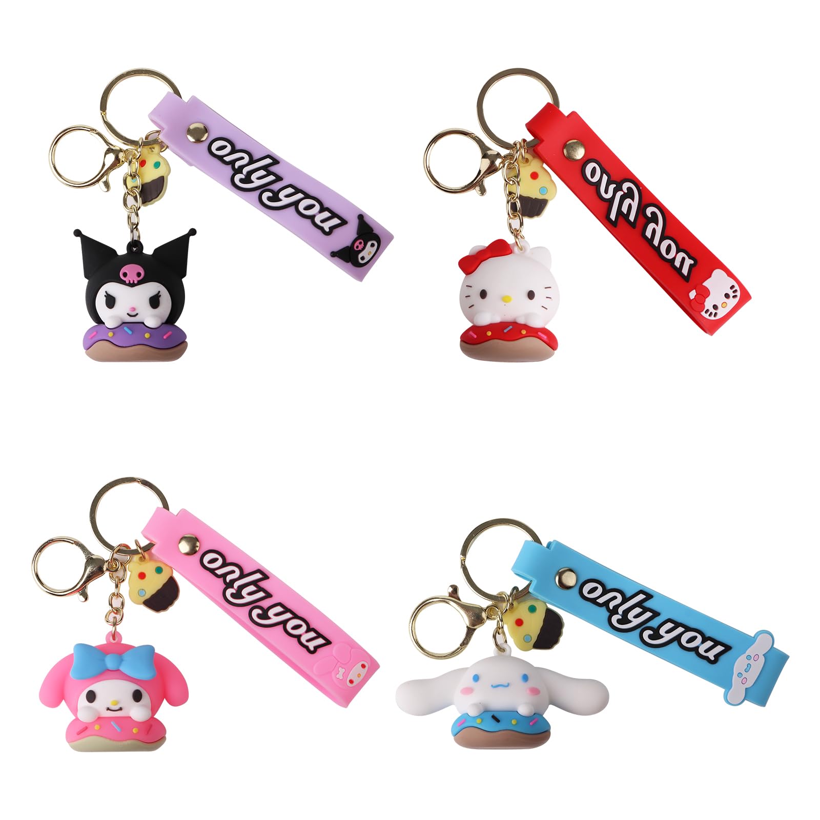 erduoduoCute Keychain,Kawaii Keychain,Handbag Bags Decoration,Bag Charm Keychains for Women,Car Key Chain Key Ring