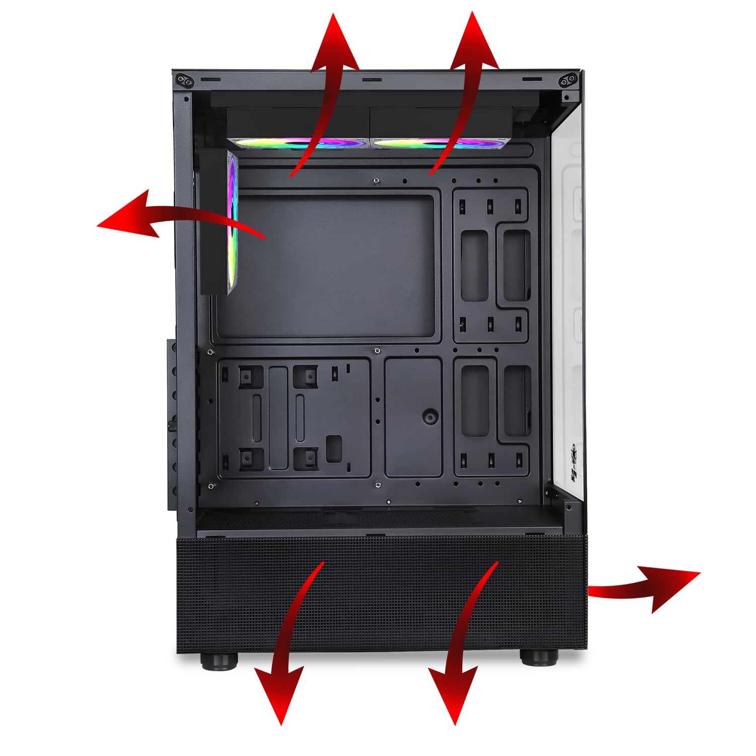 Spirit Of Gamer - Case per PC Gamer RGB, 3 ventole ARGB da 120 mm, compatibile ATX/mATX, Tower Gaming media vuota, pannelli laterali e frontali in vetro temperato, ottimizzato per il raffreddamento