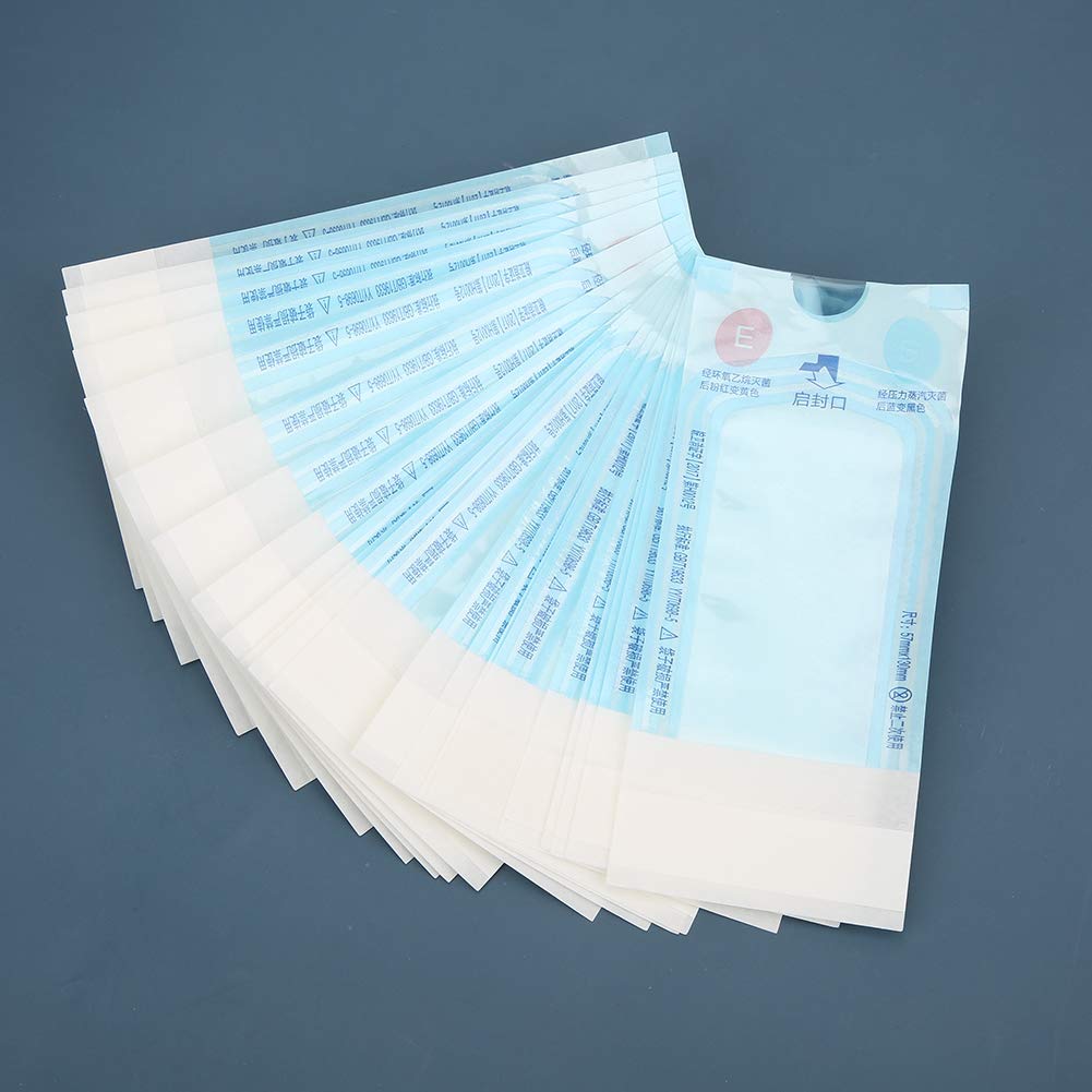 Longzhou Pochette de stérilisation Auto-étanche, Sac de Poche de stérilisation Auto-étanche Professionnel, Outil de Stockage Dentaire jetable d'environ 2,2 x 5,1 Pouces