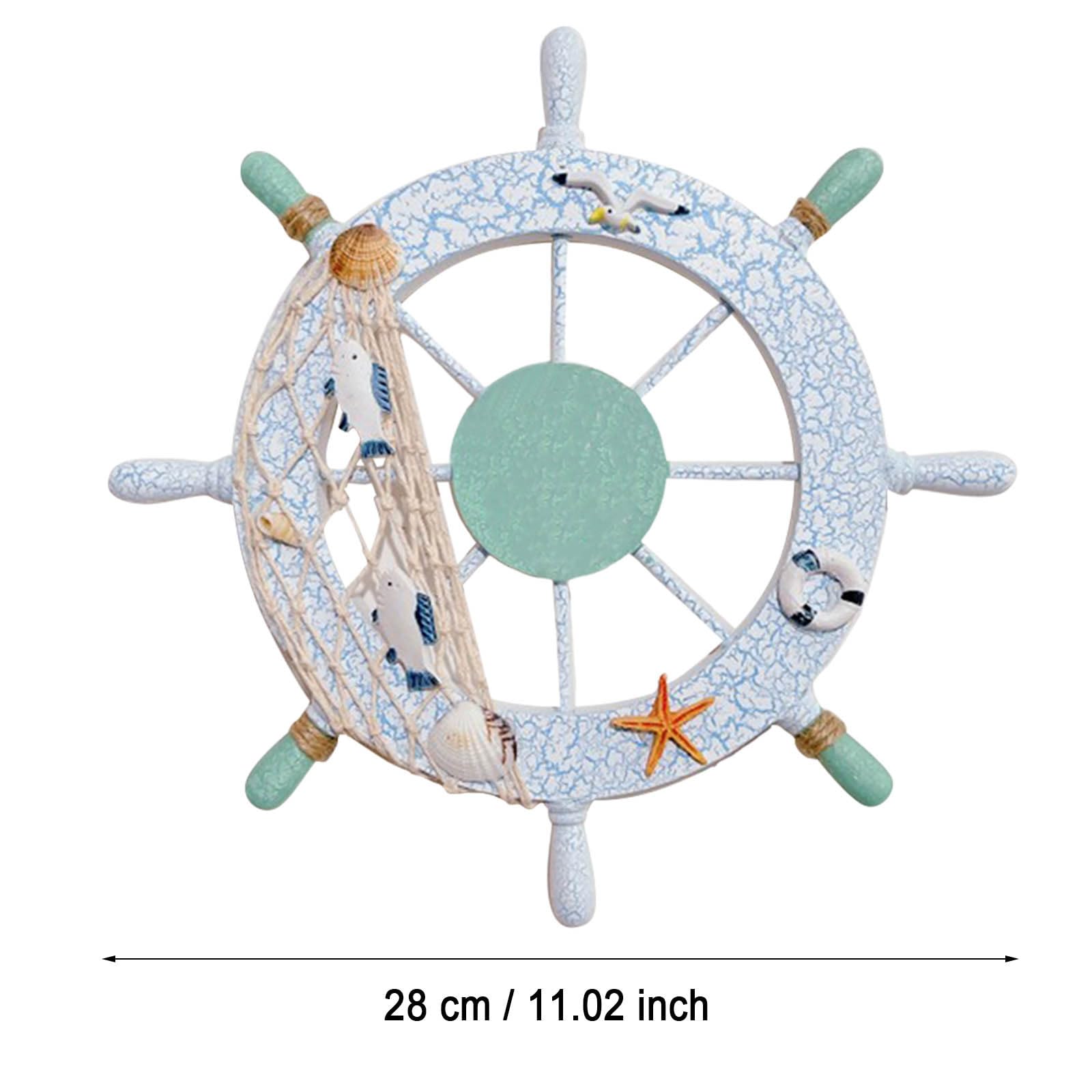 Wheel Beach Nautical Fishing Bathroom Ocean Theme Coastal House RoomSteering Home Net Boat Madera 062728