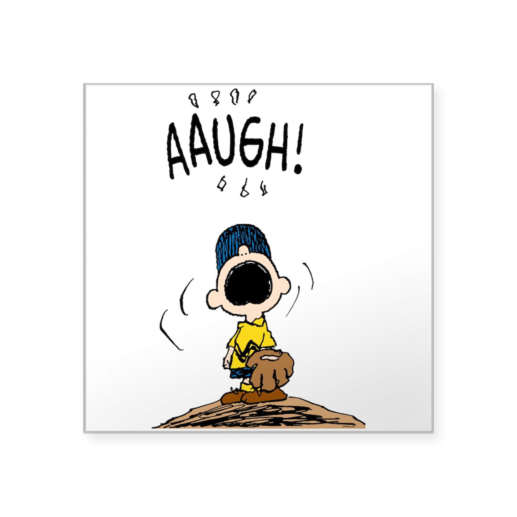 CafePress Charlie Brown Pitcher Square Sticker 3 X 3 Square Bumper Sticker Car Decal
