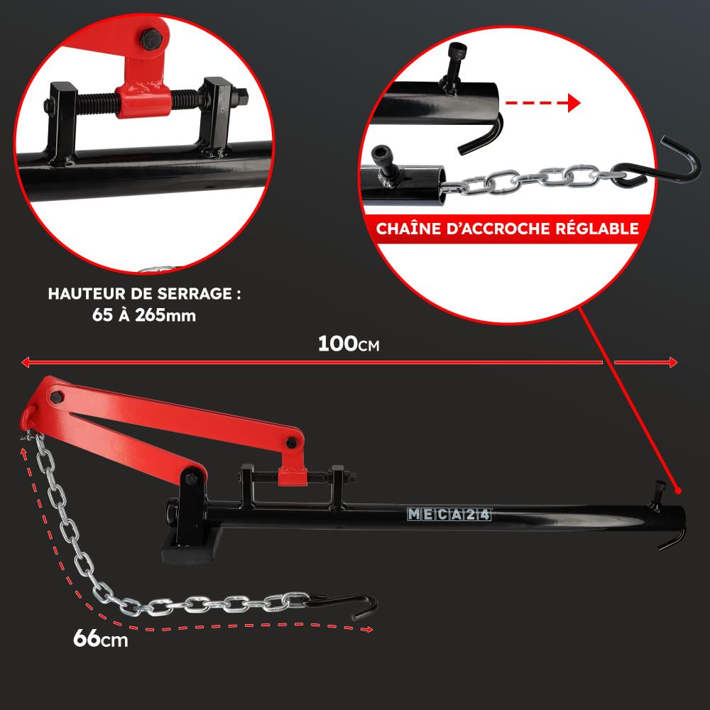 MECA24 Levier Bras de Suspension à chaîne Universel - Levier spécial Triangle de Suspension - Maintien Bras Suspension