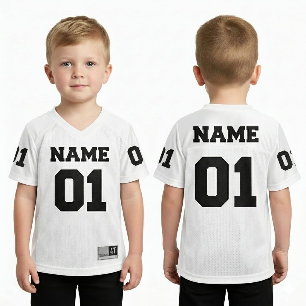 Premium Toddler Football Jersey – Personalized Name & Number Kids Shirt, Baby Boys & Girls Game Day (+Shoulder Number)