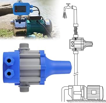 Water Pump Controller, Automatic Water Pump Pressure Switch, Electric Electronic Switch Controller, 110V (Blue)