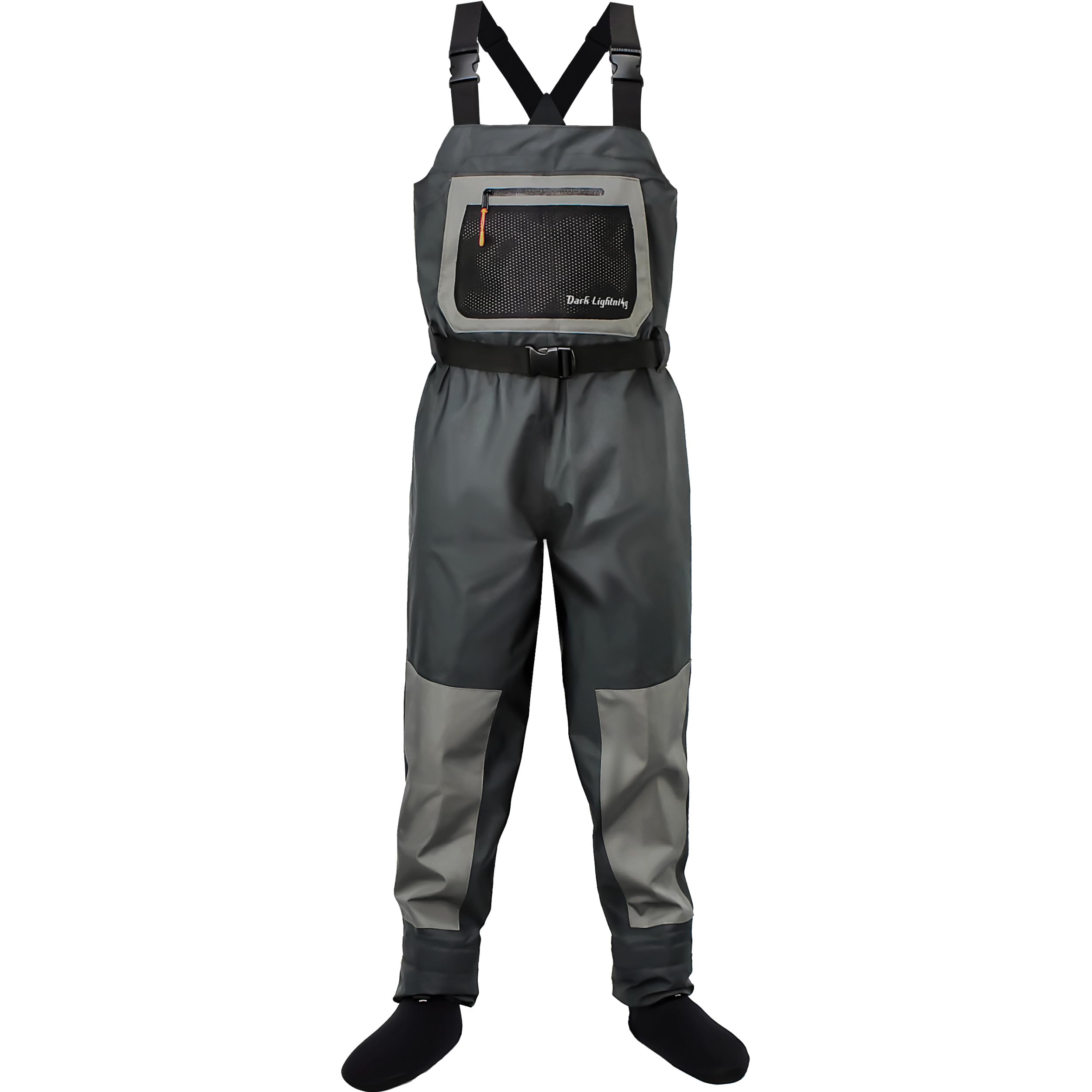 Dark Lightning Breathable Insulated Chest Waders, Perfect for 4 Seasons Fly Fishing Stocking Foot Waders for Men and Women